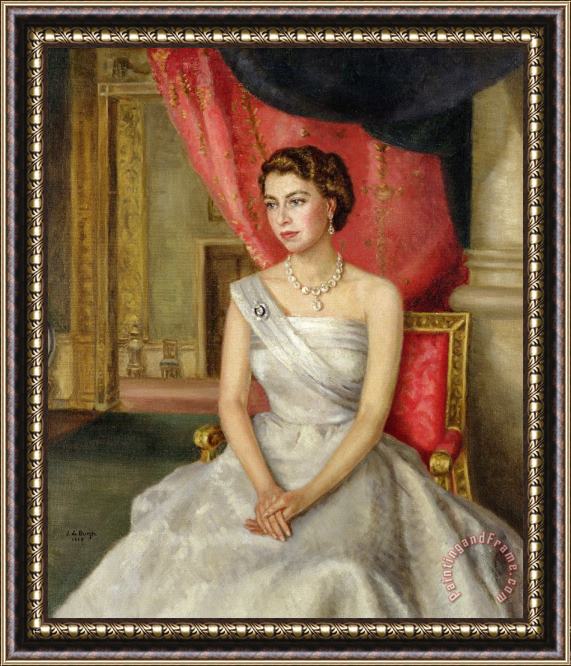 Lydia de Burgh Queen Elizabeth II Framed Painting