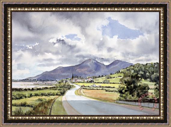 Lydia de Burgh The Mountains of Mourne from near Dundrum Framed Painting