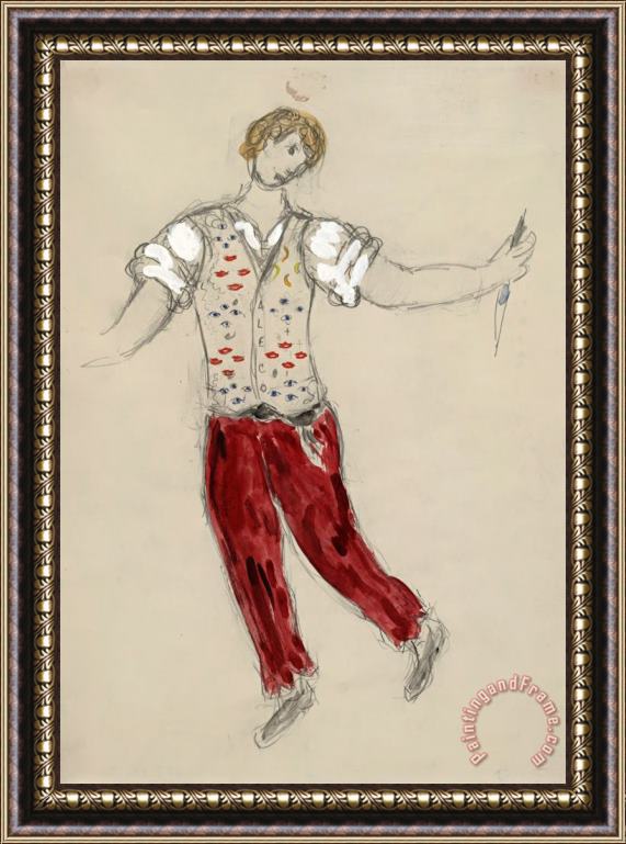 Marc Chagall Aleko. Costume Design for The Ballet Aleko. (1942) Framed Painting