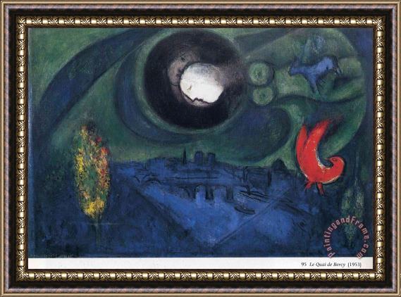 Marc Chagall Bercy Enbankement 1953 Framed Painting