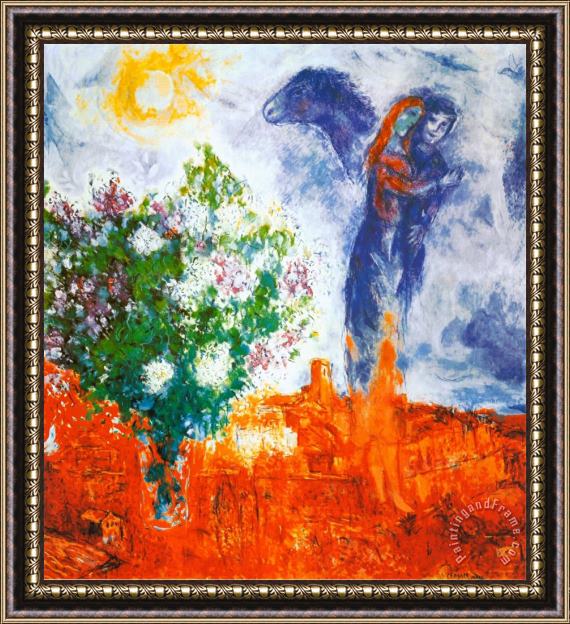 Marc Chagall Couple Au Dessus De St Paul Framed Print