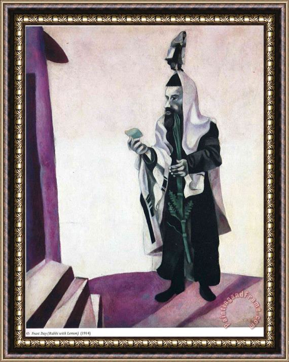 Marc Chagall Feast Day Rabbi with Lemon 1914 Framed Print