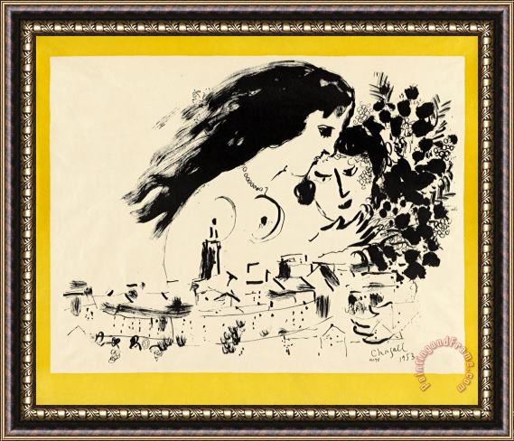 Marc Chagall Figures And Flowers. 1953 Framed Print