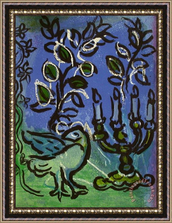 Marc Chagall Jerusalem Windows Chandeiier Framed Print