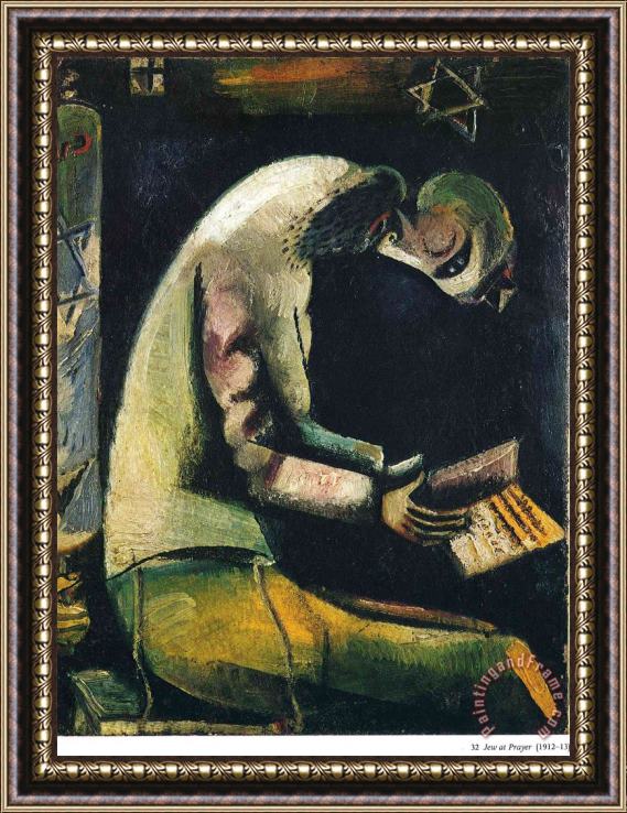 Marc Chagall Jew at Prayer 1913 Framed Print
