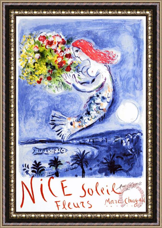 Marc Chagall Nice Soleil Fleurs Framed Print