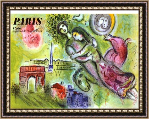 Marc Chagall Paris L Opera 1965 Framed Painting
