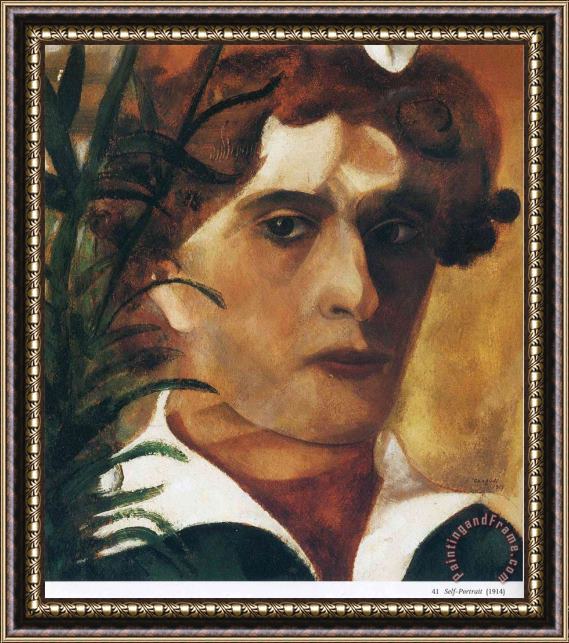 Marc Chagall Self Portrait 1914 Framed Painting