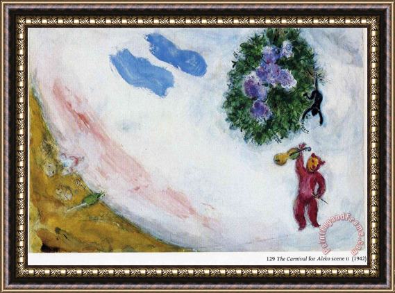 Marc Chagall The Carnival Scene II of The Ballet Aleko 1942 Framed Painting
