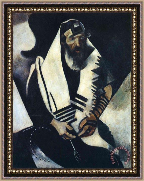Marc Chagall The Praying Jew Rabbi of Vitebsk 1914 Framed Print