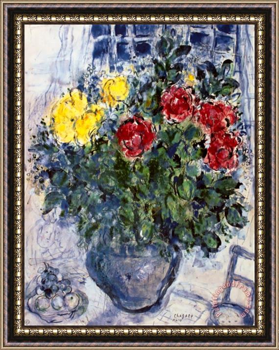 Marc Chagall Vase De Fleurs Framed Painting
