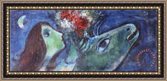 Marc Chagall Woman with Green Donkey Framed Painting
