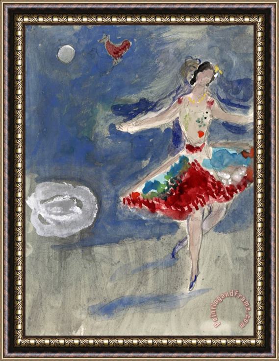 Marc Chagall Zemphira. Costume Design for Scene I of The Ballet Aleko. (1942) Framed Print