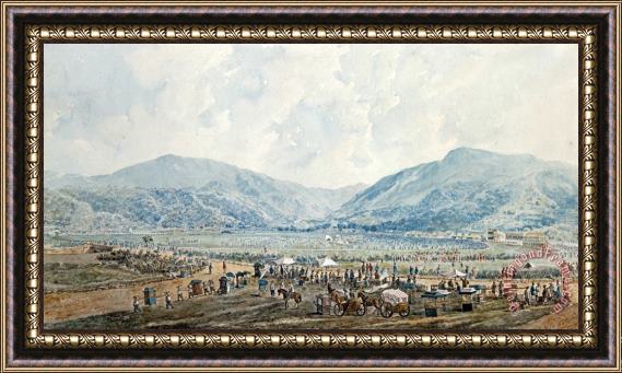 Marciano A. Baptista A View of Happy Valley Race Course, Hong Kong Framed Print