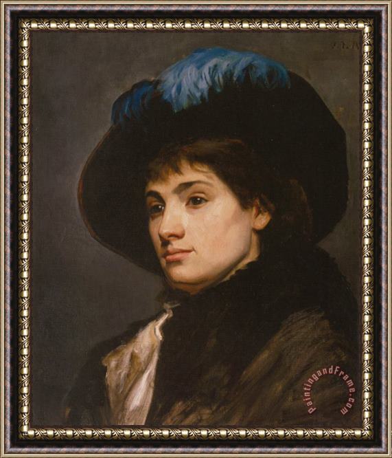 Maria Konstantinowna Bashkirtseff Portrait of a Woman Framed Painting