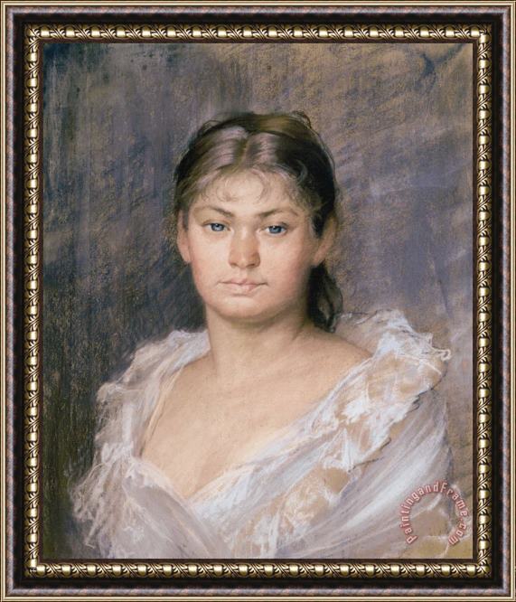Maria Konstantinowna Bashkirtseff Portrait of Dina Framed Print
