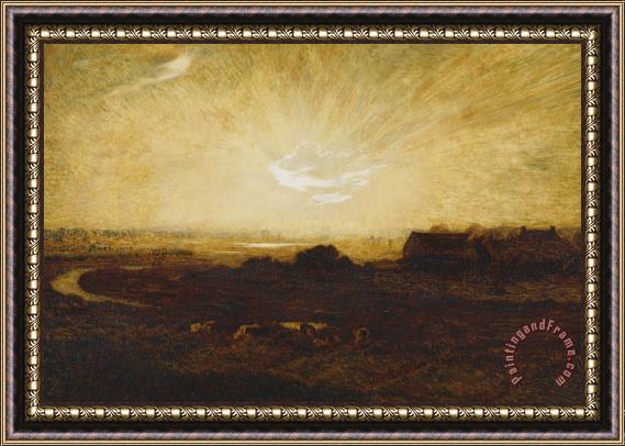 Marie Auguste Emile Rene Menard Landscape At Sunset Framed Painting