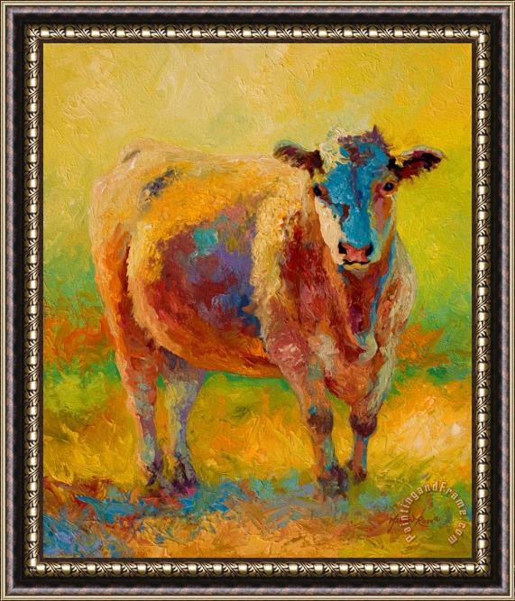 Marion Rose Blondie - Cow Framed Painting