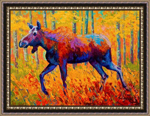 Marion Rose Cow Moose Framed Painting