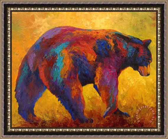 Marion Rose Daily Rounds - Black Bear Framed Painting