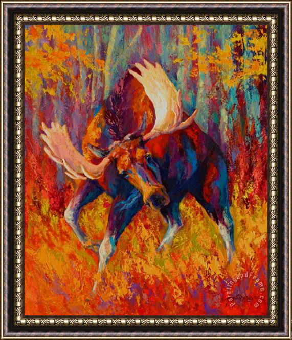 Marion Rose Imminent Charge - Bull Moose Framed Painting