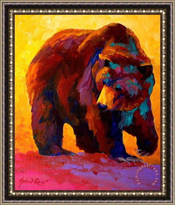 Marion Rose My Fish - Grizzly Bear Framed Painting