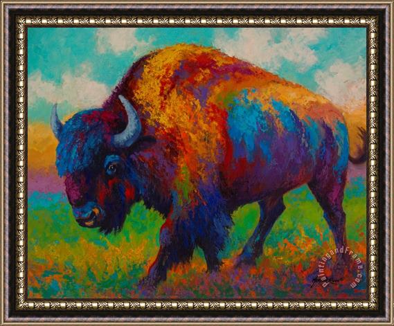 Marion Rose Prairie Muse - Bison Framed Painting