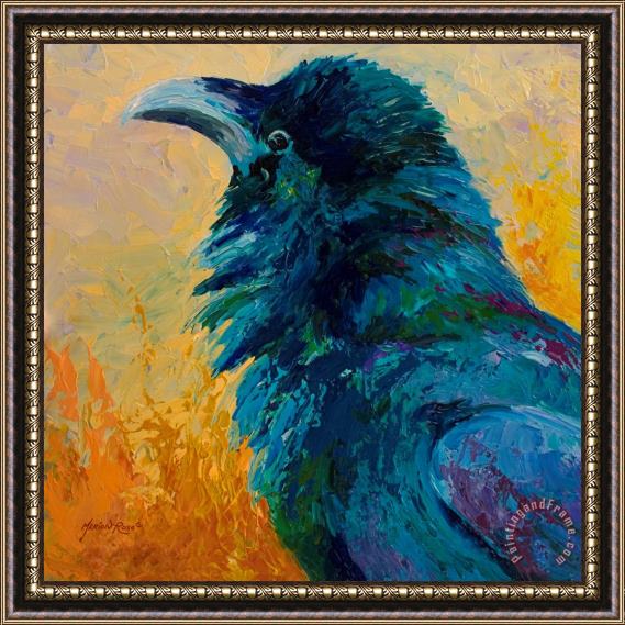 Marion Rose Raven Study Framed Painting