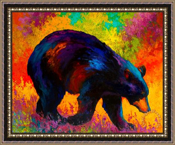 Marion Rose Roaming - Black Bear Framed Print