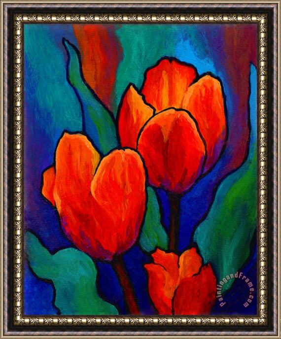 Marion Rose Tulip Trio Framed Painting