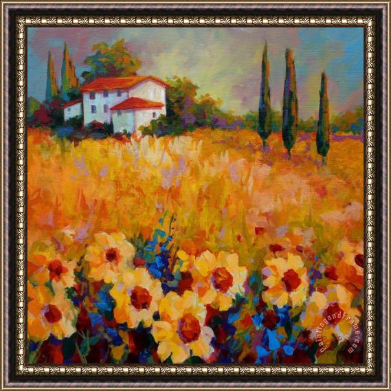 Marion Rose Tuscany Sunflowers Framed Painting