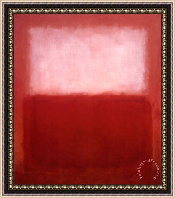 Mark Rothko White Over Red Framed Painting