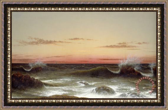 Martin Johnson Heade Seascape: Sunset Framed Print
