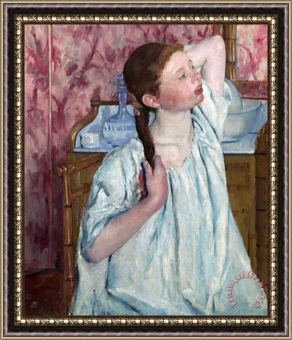 Mary Cassatt Girl Arranging Her Hair Framed Painting