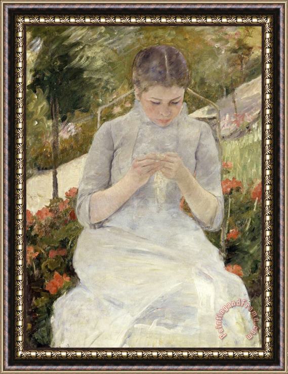 Mary Cassatt Girl in The Garden Framed Painting
