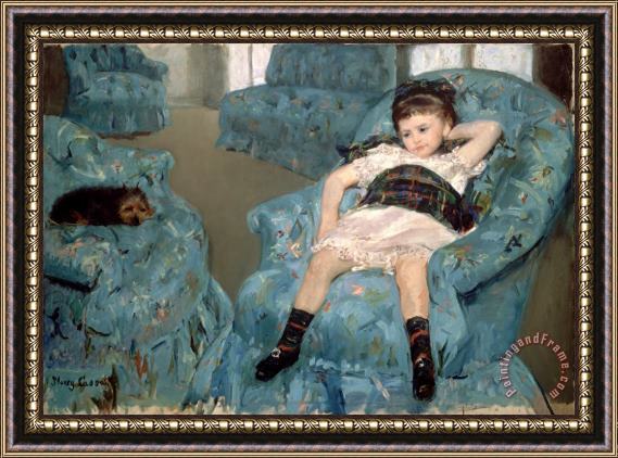 Mary Cassatt Little Girl in a Blue Armchair Framed Print