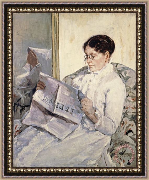 Mary Cassatt Reading 'le Figaro' Framed Print