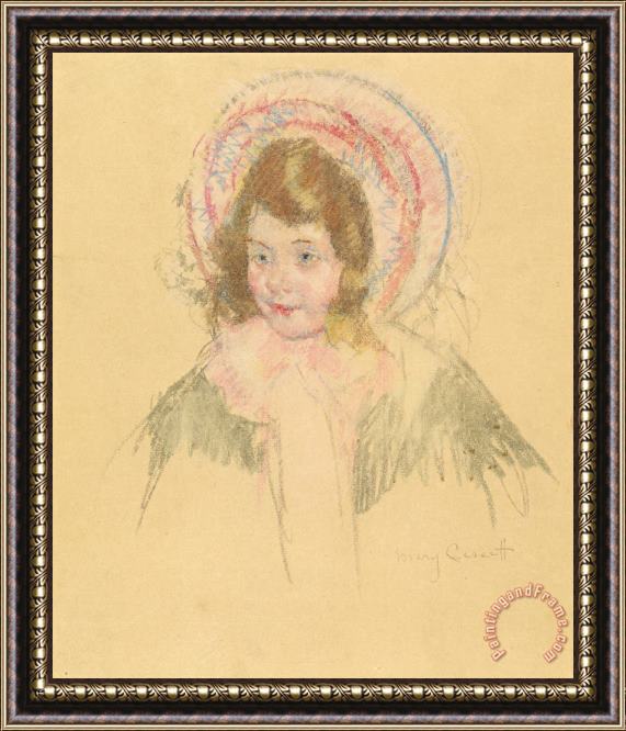 Mary Cassatt Sara Wearing a Bonnet And Coat Framed Print