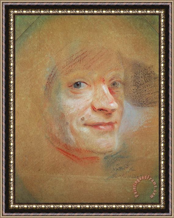 Maurice-Quentin de La Tour Self Portrait Framed Painting