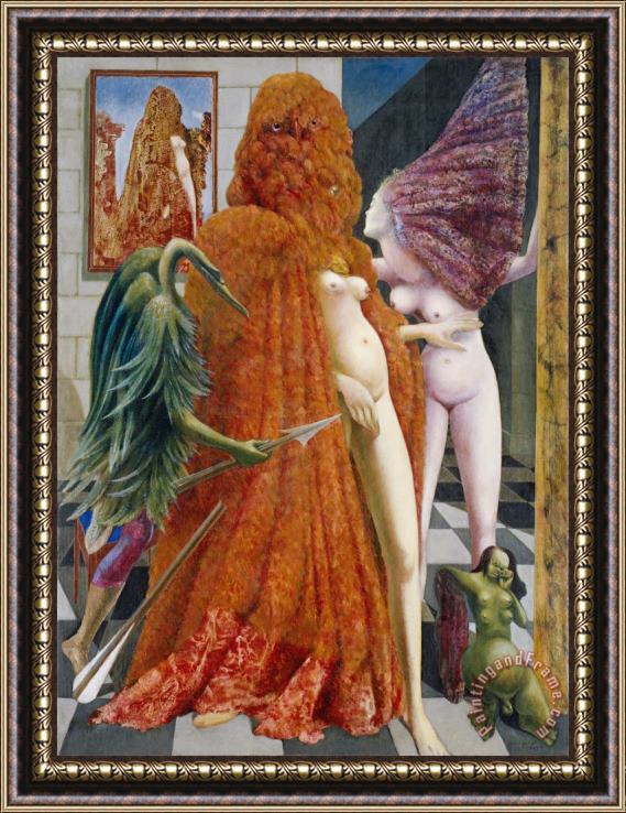 Max Ernst Attirement of The Bride (la Toilette De La Mariee) (l'habillement De L'epousee (de La Mariee) Framed Painting
