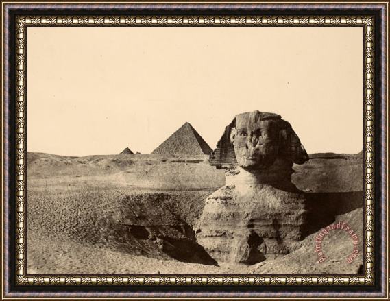 Maxime Du Camp Le Sphinx, Egypt Moyenne Framed Painting