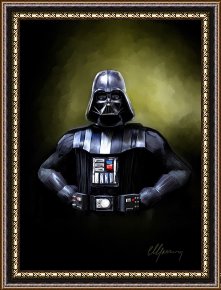 Pinocchio Wishes Upon a Star Framed Paintings - Darth Vader Star Wars by Michael Greenaway