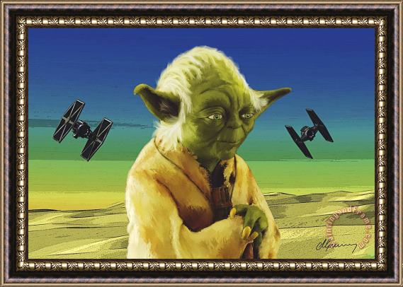 Michael Greenaway Yoda Framed Painting