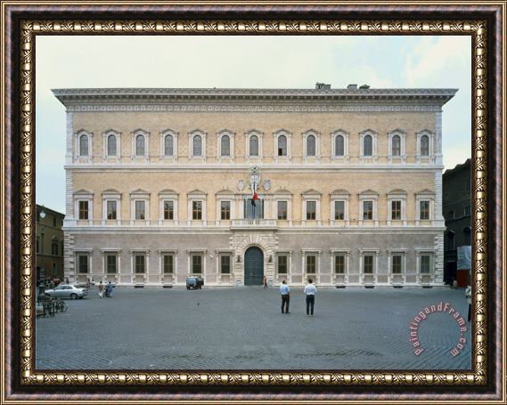 Michelangelo Buonarroti Palazzo Farnese Facade Framed Painting