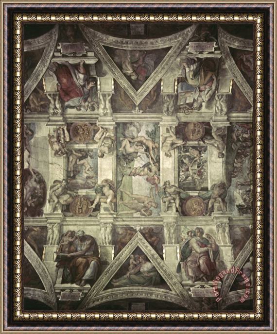 Michelangelo Buonarroti Sacrifice of Noah Expulsion Creation of Eve Framed Print