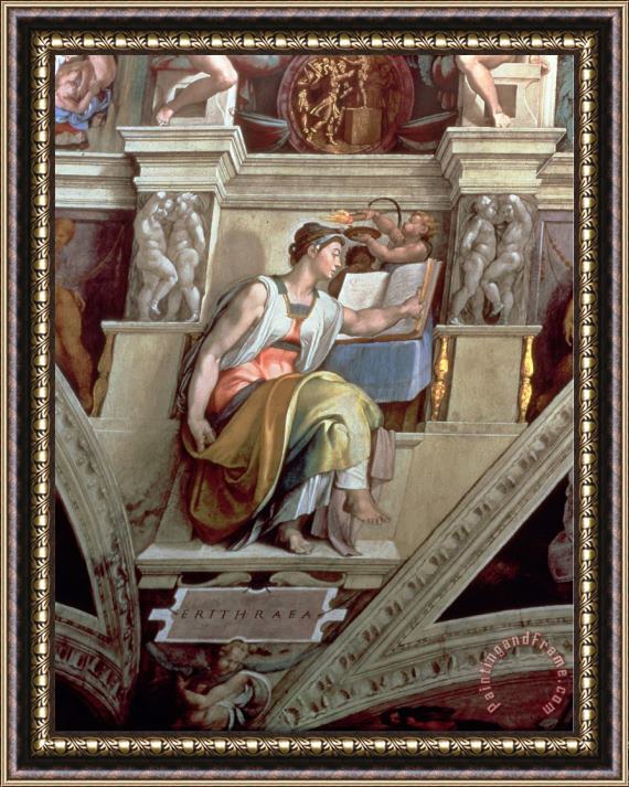 Michelangelo Buonarroti Sistine Chapel Ceiling Eritrean Sibyl 1510 Framed Print