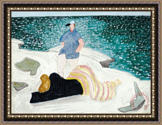 Milton Avery Woman on The Rocks, 1948 Framed Painting