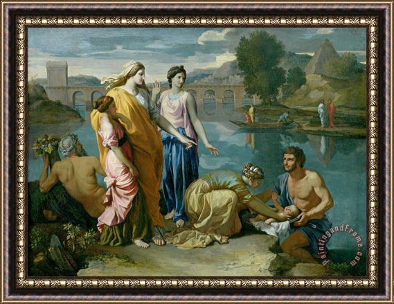 Nicolas Poussin The Finding of Moses Framed Painting