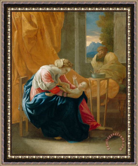 Nicolas Poussin The Holy Family Framed Painting