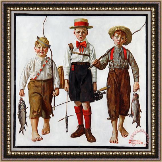 Norman Rockwell Catch The 1919 Framed Painting